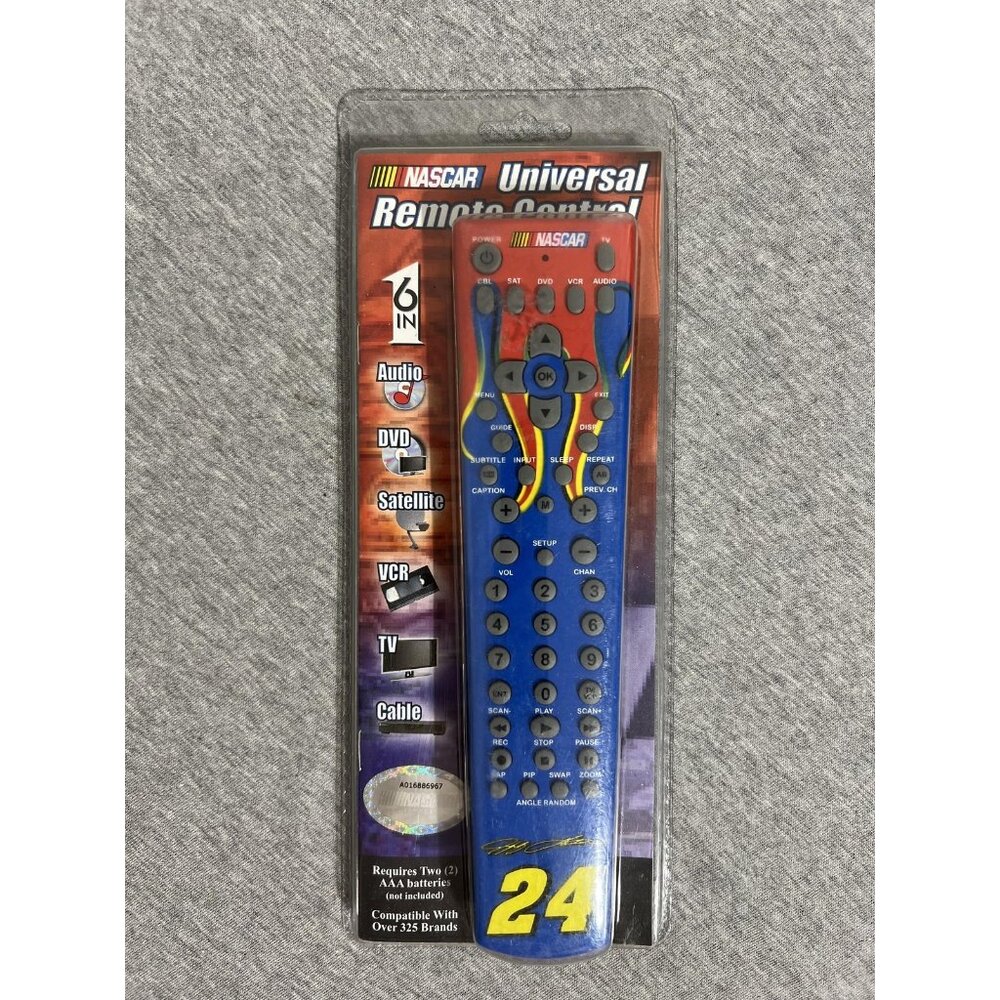 NASCAR Universal Remote Control‎ Jeff Gordon #24 6-in-1 Blue New Sealed TV DVD